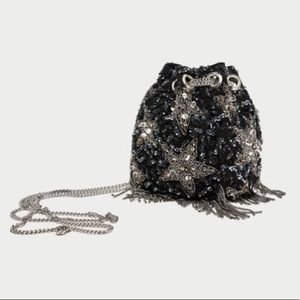 Zara embellished stars bags. NWOT. Very fun and special. Beads, sequins, fringe